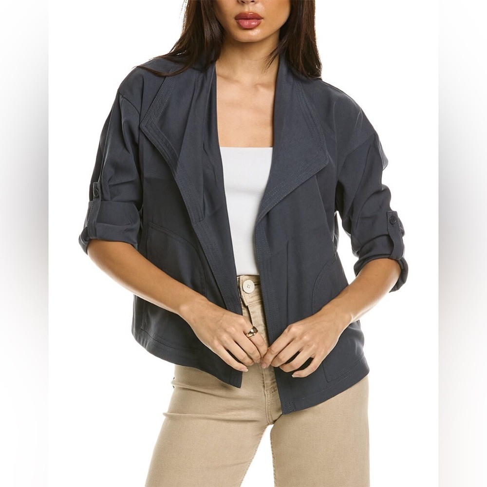 Max Studio NWT Drape Front Twill Jacket
